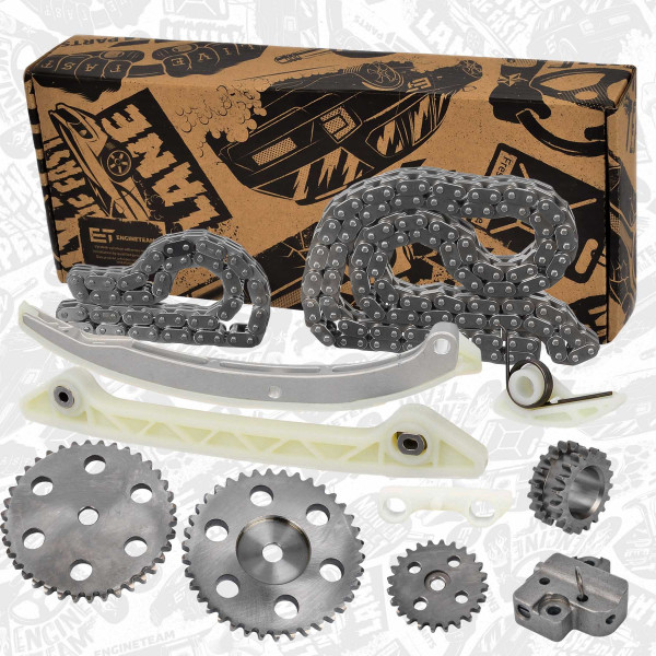 RS0046, Timing Chain Kit, Timing chain kit, ET ENGINETEAM, Ford Mondeo Fiesta Focus C-Max, Mazda 3, Volvo C30 S40 2005+, 1119172, LF0112201, 8694690, C9134, 1S7G6A895BC, C954, 1119857, LF0114151, 8694771, 1S7G6K254AJ, 1347669, 5324793, 1A7G6306CE, 3M4G6279AB, L32312500, 6M8Z6K297BA, 1S7G6K297BF, 1227801, LF0112614, R76052, 6M8Z6K255BA, 1S7G6K255AE, 1119869, LF0112671, 1S7Z6K254CA, 1450943, LF0114500A, LF0114500B, 1S7G6C271BF, 1S7Z6M256CA