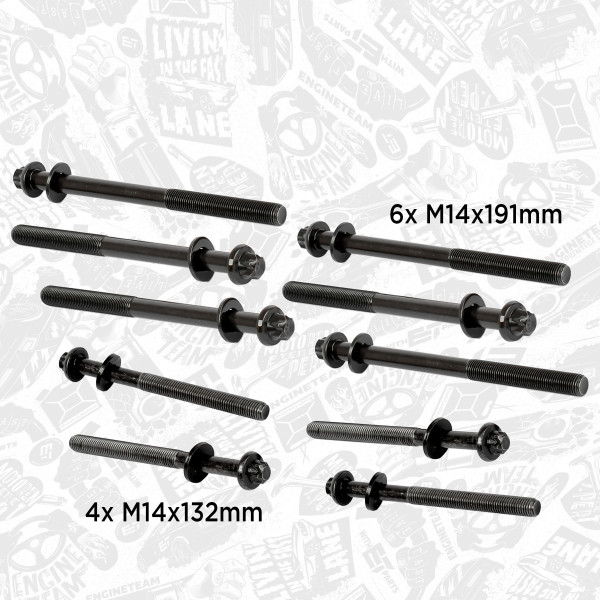 BS0034, Cylinder Head Bolt Set, Bolt set, ET ENGINETEAM, Fiat Iveco Ducato Daily F1AE0481N 2,3d/JTD 2006+, 500347039, 500347040