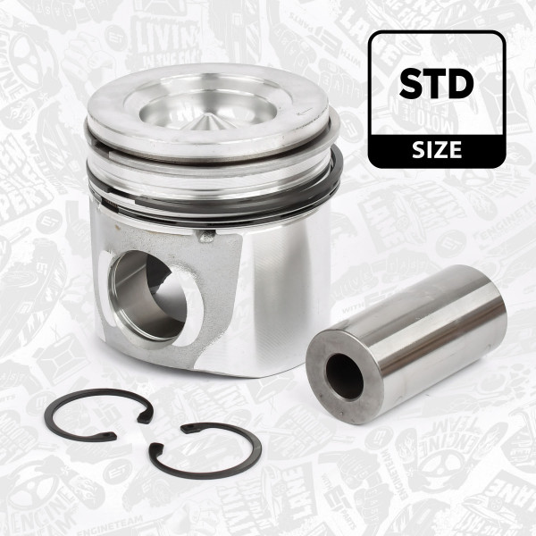 Piston with rings and pin - PM000600 ET ENGINETEAM - 2996316, 504017243, 2992558