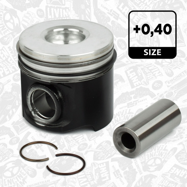 PM000840, Piston with rings and pin, Complete piston with rings and pin, ET ENGINETEAM, Citroen Jumper, Fiat Ducato, Iveco Daily 2,8HDi/JTD 8140 1999+, 2996901, 0099001, 851264, 94726630, A3505650.40MM, 851264MEC