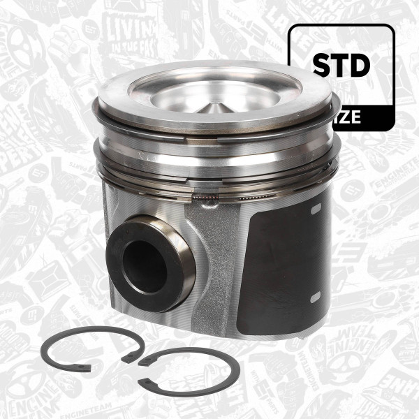 PM001300, Piston with rings and pin, Complete piston with rings and pin, ET ENGINETEAM, Astra HD8 Irisbus Arway Citelis EuroRider Iveco Stralis Trakker F2BE3681* F2BE3682* Euro4/5 2003+, 2996910, 2995836, 2996414, 115L109, 007PI00104000, 070320F2BE02, 121030, 41078600, 852140, 121031, 2996844, 500055960, 504052270, 504141653, 852140M