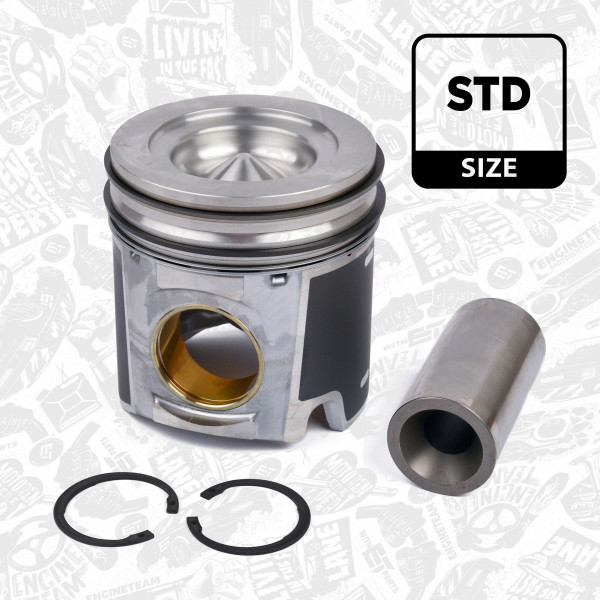 Piston with rings and pin - PM002300 ET ENGINETEAM - 2996796, 2997436, 2996141