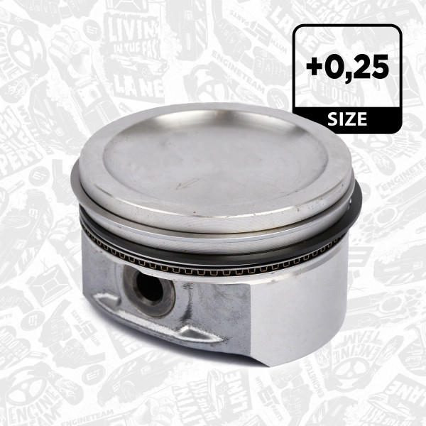 PM003125, Piston with rings and pin, Complete piston with rings and pin, ET ENGINETEAM, Smart Cabrio/Roadster/Fortwo 0,7i 2003-2007, 851552, 99927610