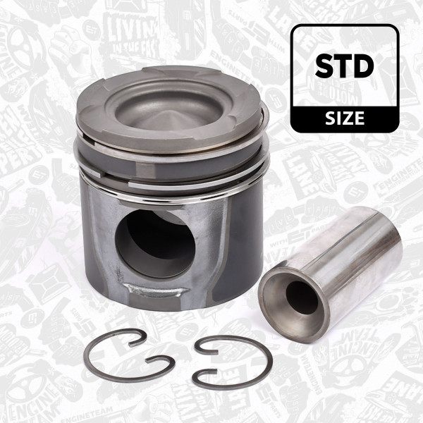 Piston with rings and pin - PM004000 ET ENGINETEAM - 51025110628, 227PI00111000, 40836600