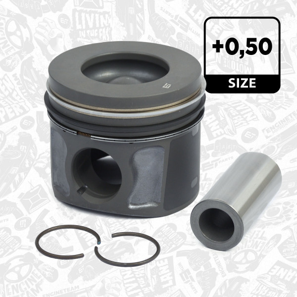 PM004750, Piston with rings and pin, Complete piston with rings and pin, ET ENGINETEAM, Citroën Jumper Ford Ranger Transit Custom Transit Tourneo Transit V363 Peugeot Boxer 2,2TDCi 4HG* 4HH* 4HJ* 4HU* 4HV* P22DTE* CYFA* CYFB* CYFC* CYFD* CYFF* CYFG* 2006+, 41765620, 854065, 87-427707-50, MEC854065