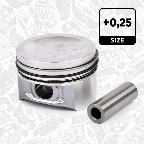 Piston with rings and pin - PM005025 ET ENGINETEAM - 0039401, 851092, 87-136705-00