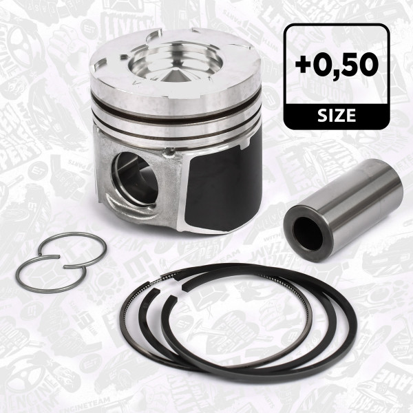 Piston with rings and pin - PM005150 ET ENGINETEAM - 40271620, 853395, MEC853395