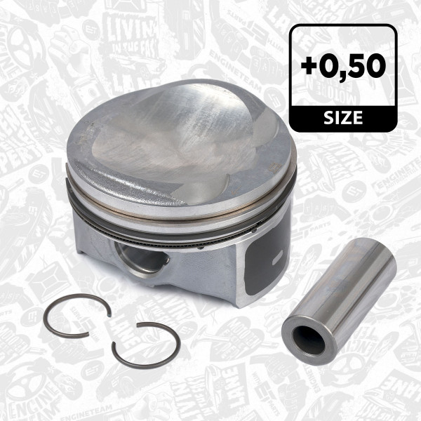 PM006050, Piston with rings and pin, Complete piston with rings and pin, ET ENGINETEAM, Skoda Octavia Superb, VW Passat Tiguan, Audi Seat 1,8TSi BYT BZB CEAA, 40251620