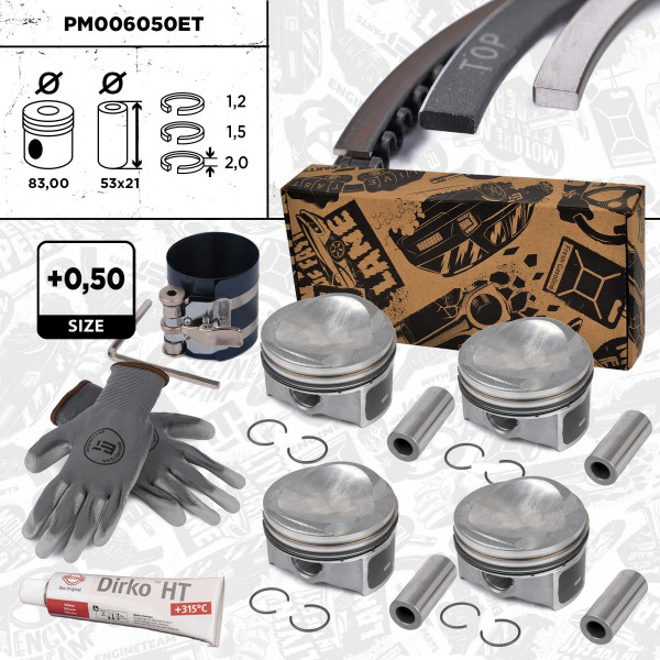 Piston kit - PM006050ET ET ENGINETEAM - 40251620