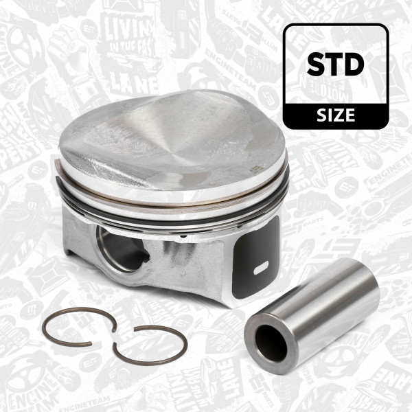 PM006100, Piston with rings and pin, Complete piston with rings and pin, ET ENGINETEAM, Skoda Superb Octavia Yeti, VW Passat Sharan, Seat Audi CDAA CDAB 2008+, 06H107065BF, 06H107065BS, 06H107065CP, 06H107065DF, 06H107065DL
