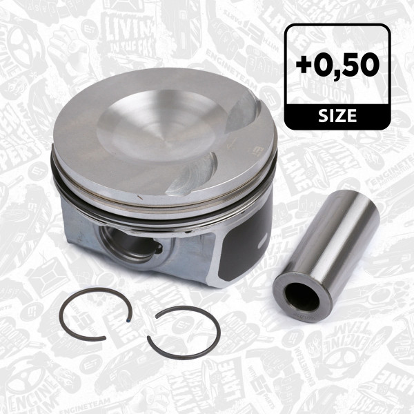 PM006450, Piston with rings and pin, Complete piston with rings and pin, ET ENGINETEAM, Skoda Superb Octavia, VW Golf Tiguan Transporter 2,0TSI CCZA 2009+