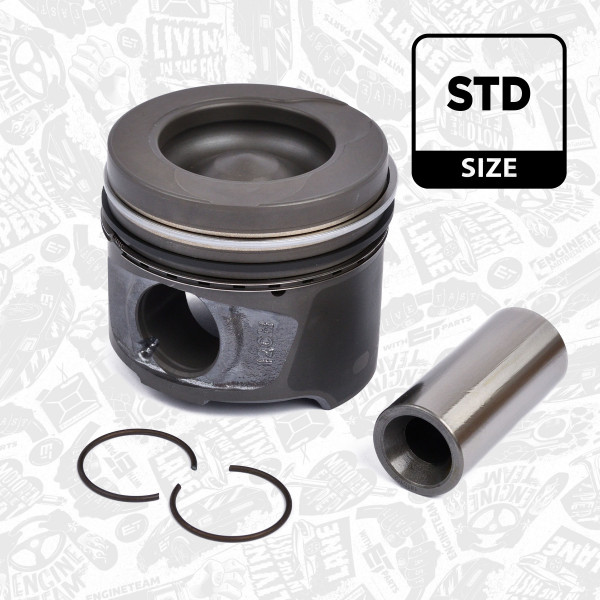 Piston with rings and pin - PM008100 ET ENGINETEAM - 87-123400-40, 8712340040