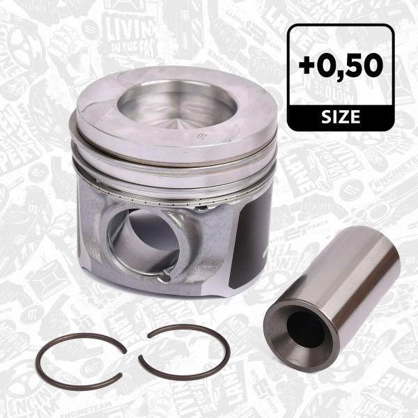 PM010650, Piston with rings and pin, Complete piston with rings and pin, ET ENGINETEAM, Nissan Opel Renault Movano Master NV400 M9T 700 2,3 CDTi 2014+, 100-13141