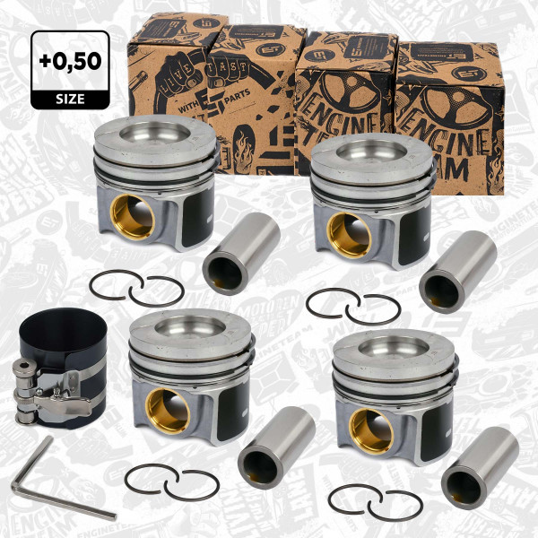 PM012050VR1, Piston with rings and pin, Complete piston with rings and pin, Piston kit, ET ENGINETEAM, Ford Transit Tourneo YLFS YMFS 2,0 EcoBlue 2016+