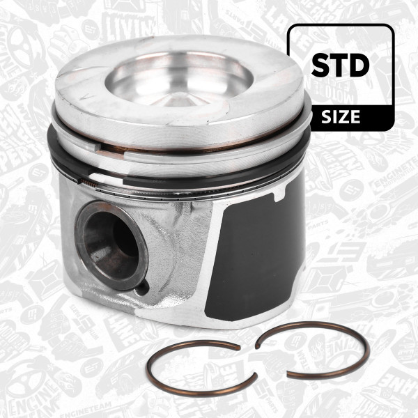 PM012100, Piston with rings and pin, Complete piston with rings and pin, ET ENGINETEAM, Nissan Opel Reanult Primastar X-trail Vivaro Espace Laguna Trafic M9R 2,0dCi 2006+, 8200584249, 40262600, 856550, 87-422000-00, MEC856550
