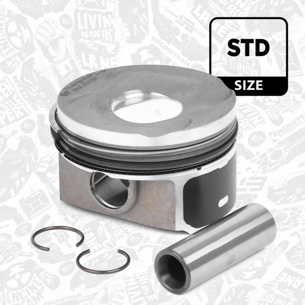 Piston with rings and pin - PM012300 ET ENGINETEAM - 03C107065BB, 03C107065BM