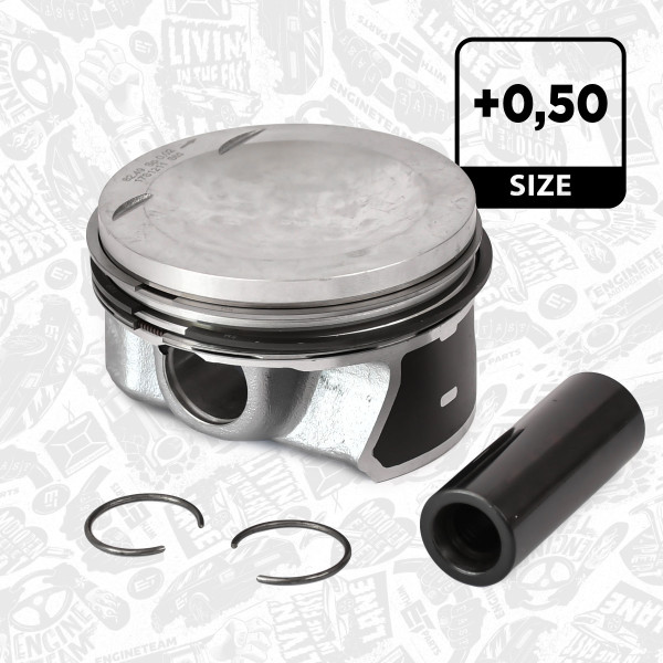 Piston with rings and pin - PM012950 ET ENGINETEAM