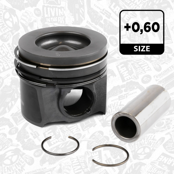 PM013060, Piston with rings and pin, Complete piston with rings and pin, ET ENGINETEAM, Citroën C4/C5/DS4/DS5 Jumper Spacetourer Opel Insignia Vivaro Zafira Peugeot 308/3008/508/5008 Boxer Expert 2,0BlueHDi AHH AHJ AHM AHN AHP AHW EHT DW10F* D20DTH D20DTR 2013+, 41938610