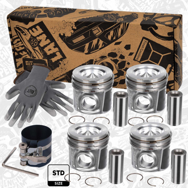 PM014100VR1, Piston with rings and pin, Repair set - complete piston with rings and pin (for 1 engine), ET ENGINETEAM, Fiat Ducato Iveco Daily-VI F1AFL411A Euro5/6 2014+, 500055511