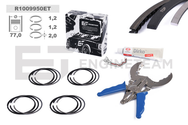 R1009950ET, Piston Ring Kit, Repair set - pistons rings (for 1 engine), 4x Piston Ring Kit, ET ENGINETEAM, 02801N2, 08-429907-00, 800073310050