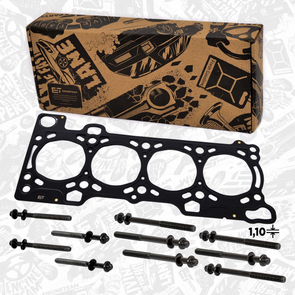 TH0041BT, Gasket, cylinder head, Cylinder head gasket, Gasket, cylinder head + bolt set, ET ENGINETEAM, Fiat Iveco Ducato Daily III Daily IV F1AE 2,3D 2002+, 500387067, 500347039, 500347040