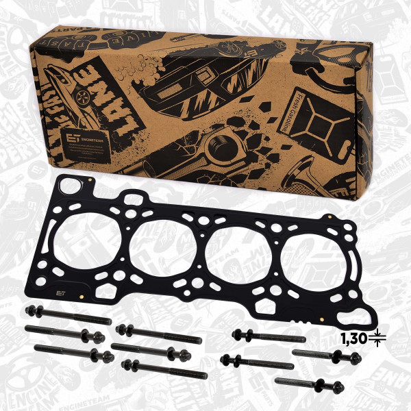TH0043BT, Gasket, cylinder head, Cylinder head gasket, Gasket, cylinder head + bolt set, ET ENGINETEAM, Fiat Iveco Ducato Daily III Daily IV F1AE 2,3D 2002+, 500387069, 500347039, 500347040